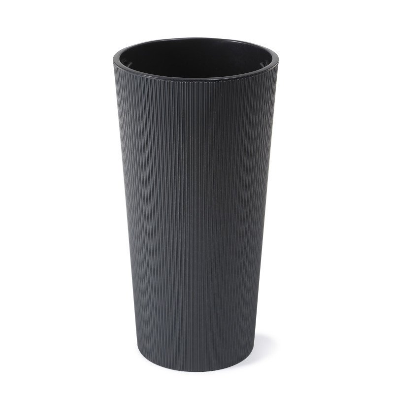 Blumentopf Lilia ECO 250 Mm – Aus Recyceltem Kunststoff & Holz, Weiß, Mit Einsatz